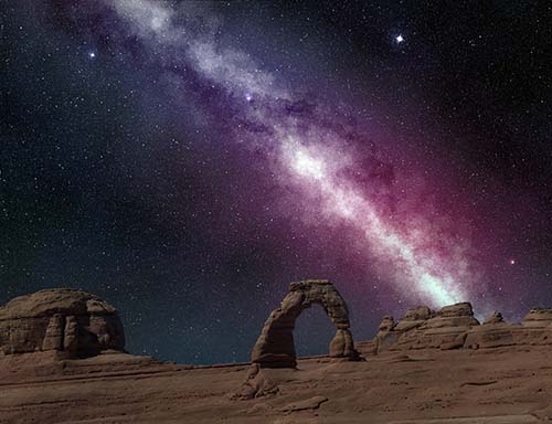 Arches National Park at night