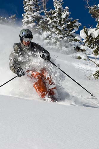 A Man Skiing