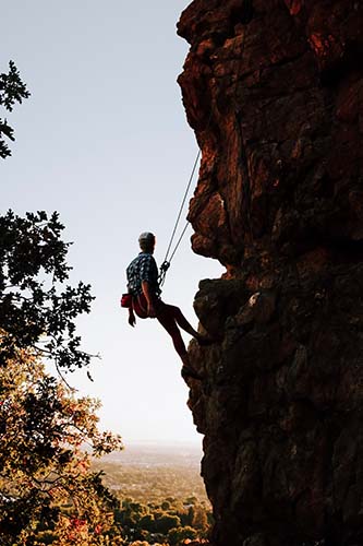 A Man Rock CLimbing