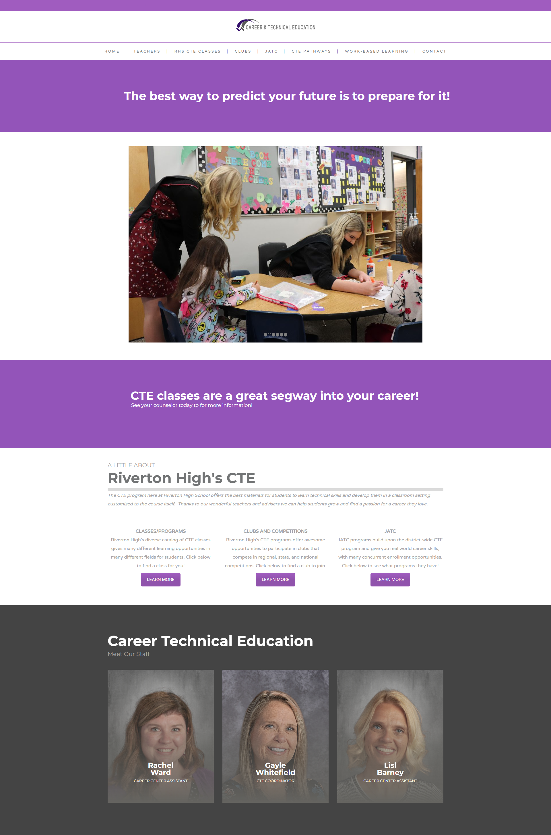 Picture of Riverton Highschool's CTE Website