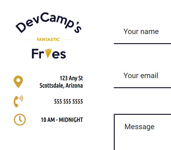 French Fry Website Contact Form